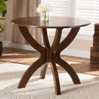 Baxton Studio RH7232T-Walnut-35-IN-DT Tilde Modern and Contemporary Walnut Brown Finished 35-Inch-Wide Round Wood Dining Table